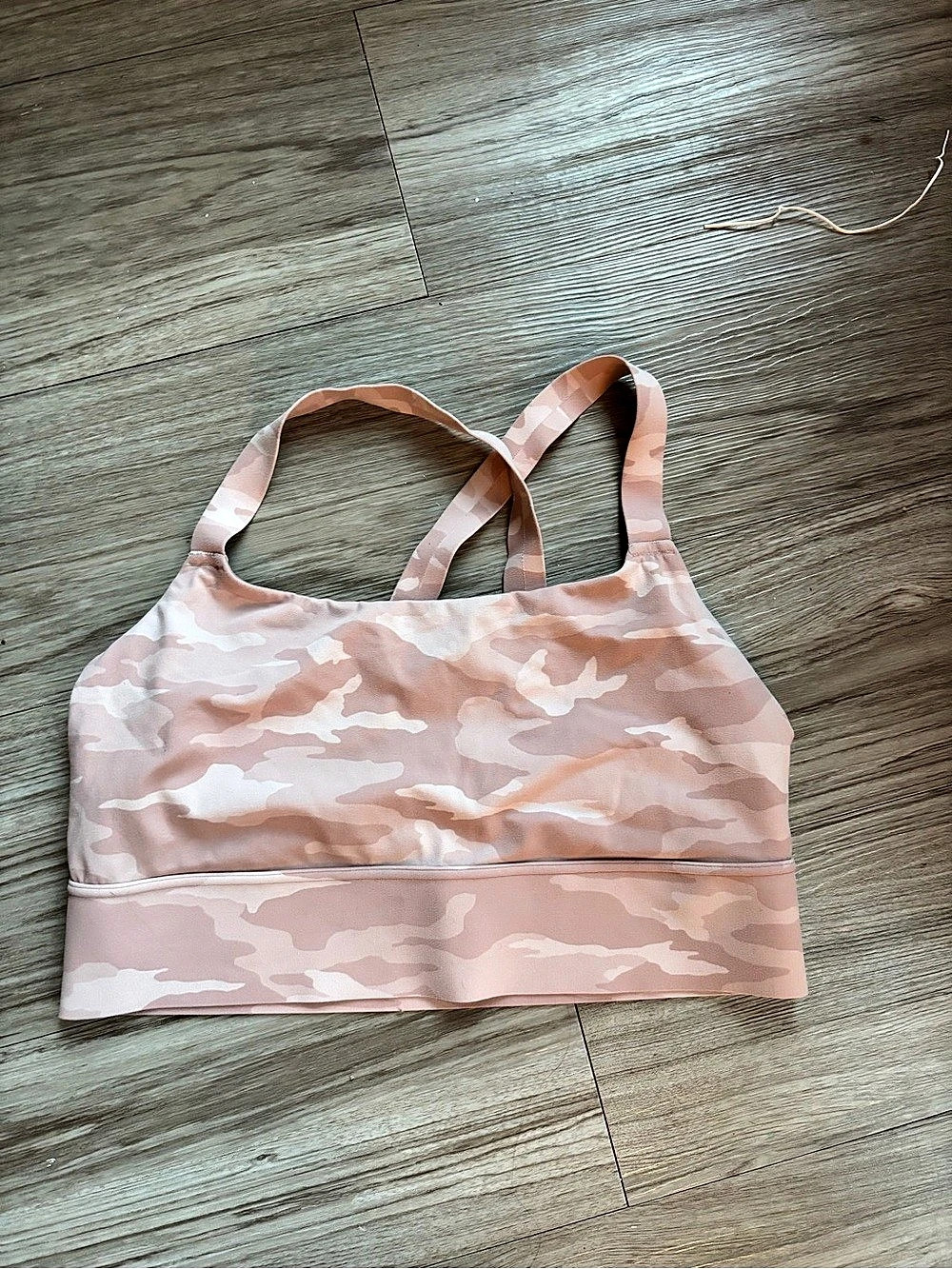 Athleta Camo Sports Bra in Pink & White Size XL Like New
